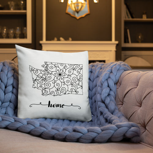 Washington WA State Map Premium Pillow