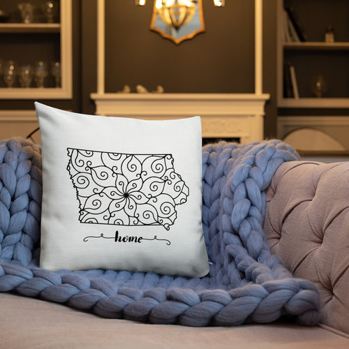 Iowa IA State Map Premium Pillow