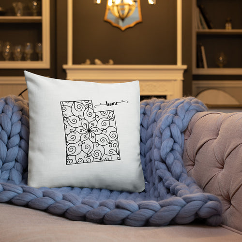 Utah UT State Map Premium Pillow