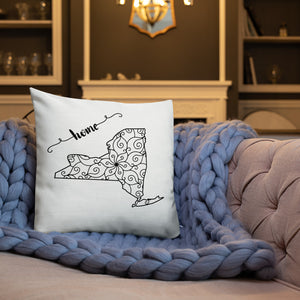 New York NY State Map Premium Pillow