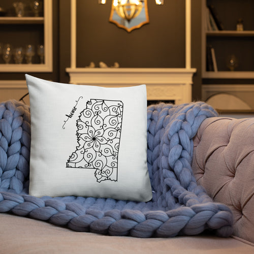 Mississippi MS State Map Premium Pillow